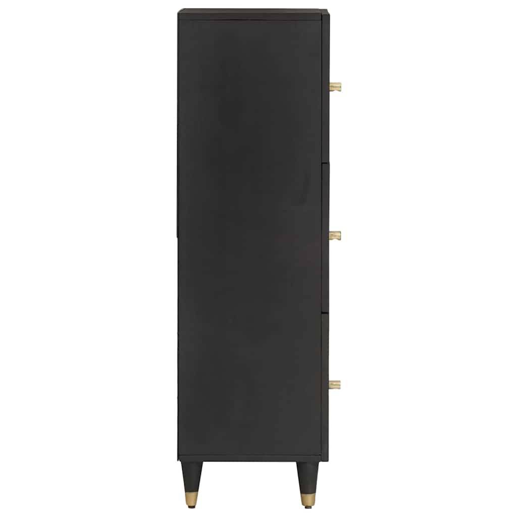 vidaXL Highboard mit Regal Schwarz 40 x 33 x 110 cm Massivholz Mango