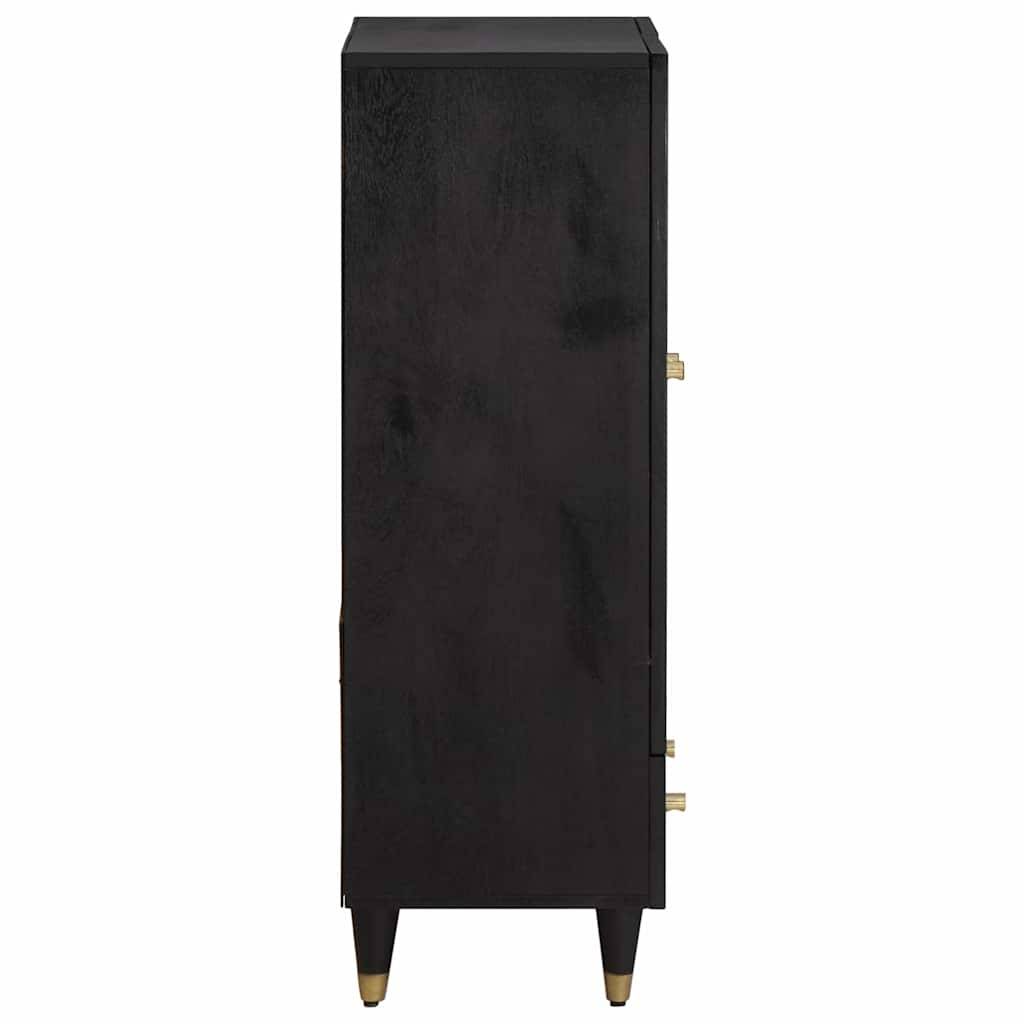 vidaXL Highboard mit Regal Schwarz 60 x 33 x 100 cm Massivholz Mango