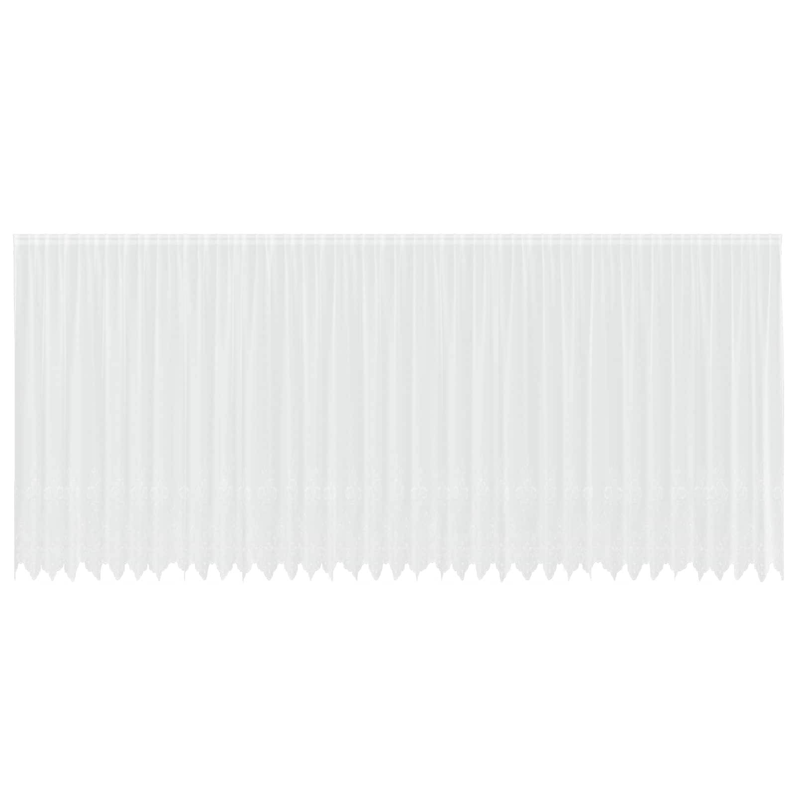 vidaXL Spitzenvorhang mit Vorhängen Floral Weiß 220 x 900 cm Polyester