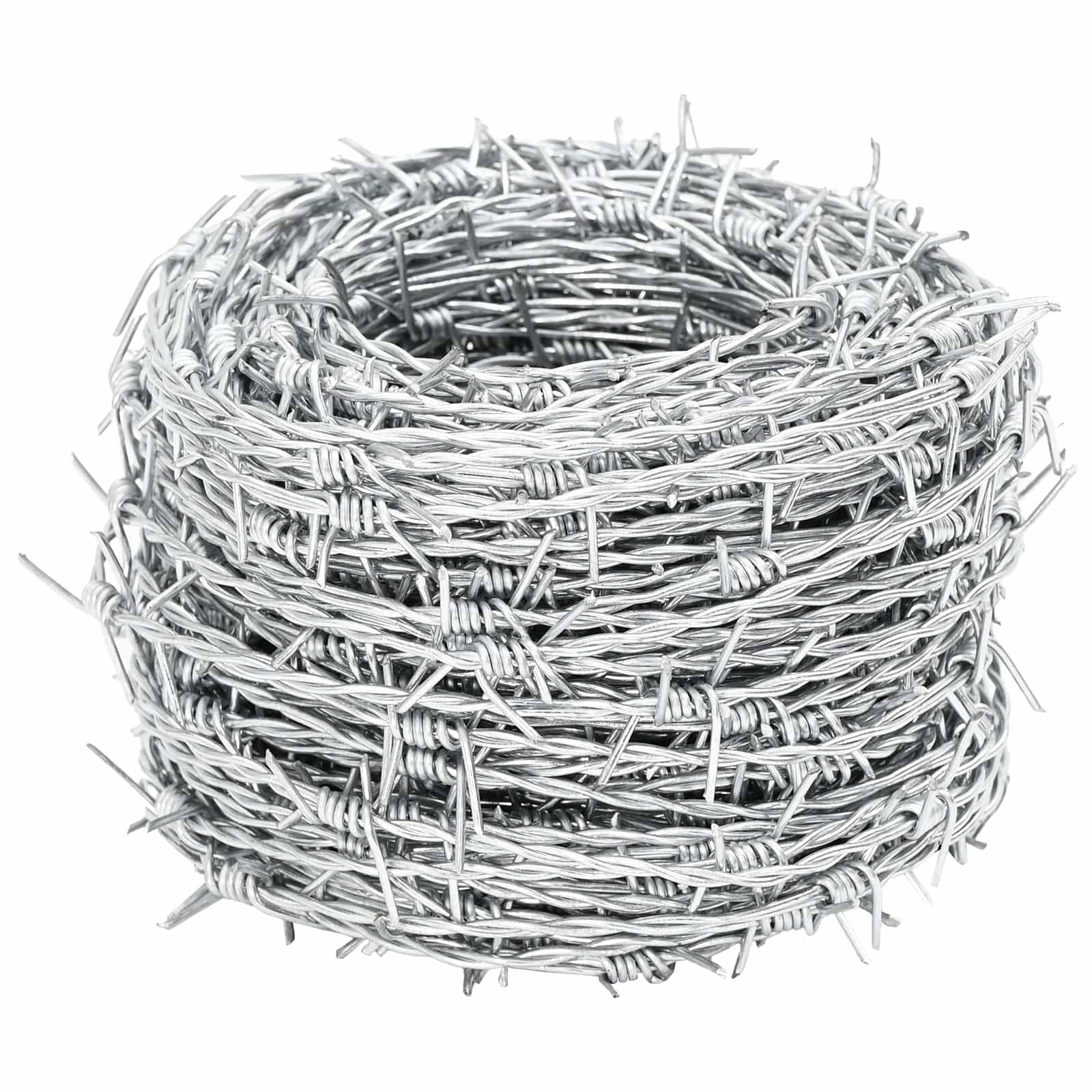 vidaXL Stacheldraht Silber 100 m Feuerverzinkt Stahl