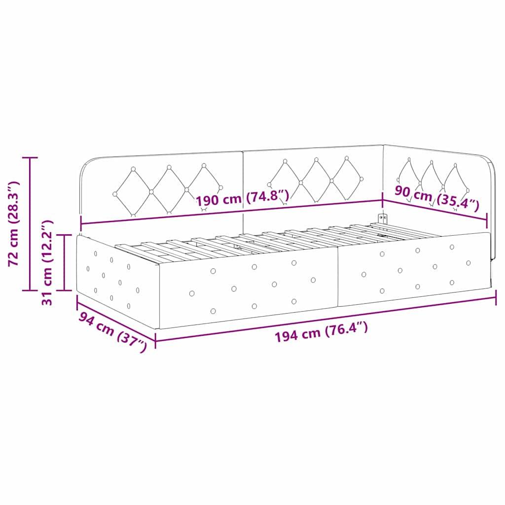 Etagenbett-Abmessungen: Länge 190 cm (74,8