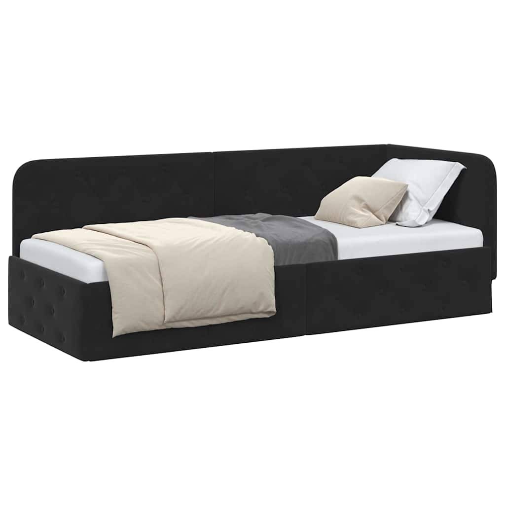 vidaXL Eckbettgestell Schwarz 80 x 200 cm Samt