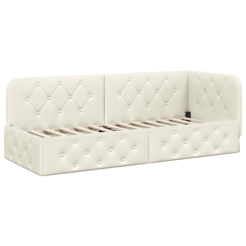 vidaXL Eckbettgestell Creme 80 x 200 cm Samt