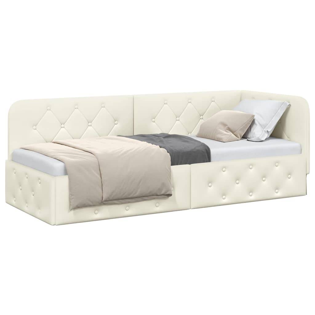 vidaXL Eckbettgestell Creme 80 x 200 cm Samt