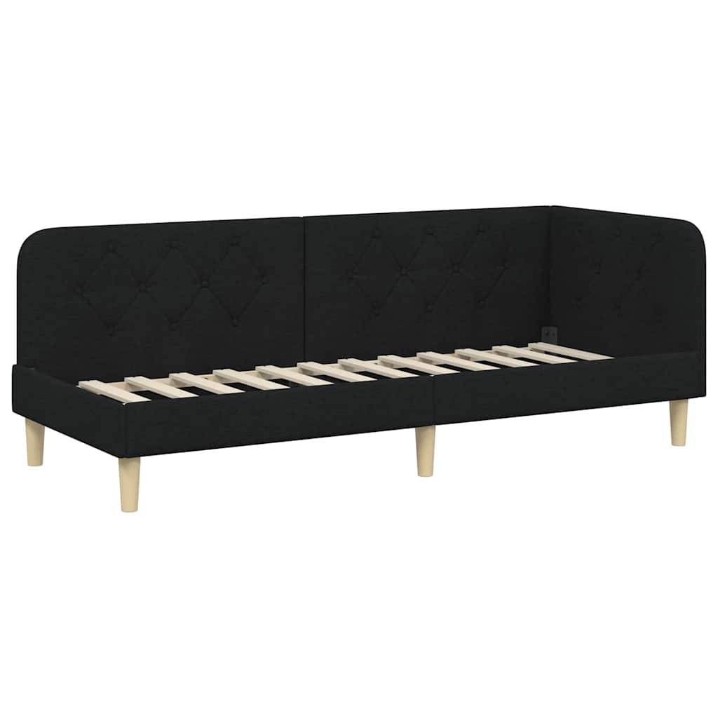 vidaXL Eckbettgestell Schwarz 80 x 200 cm Stoff
