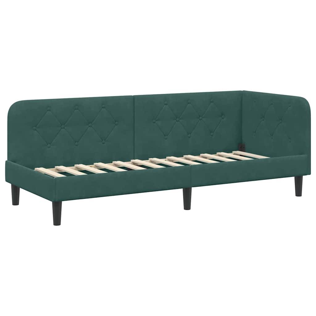 vidaXL Eckbettgestell Dunkelgrün 80 x 200 cm Samt