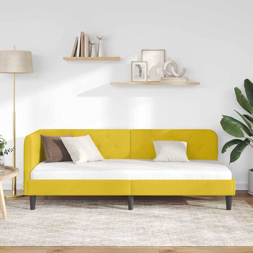 vidaXL Eckbettgestell Gelb 80 x 200 cm Samt