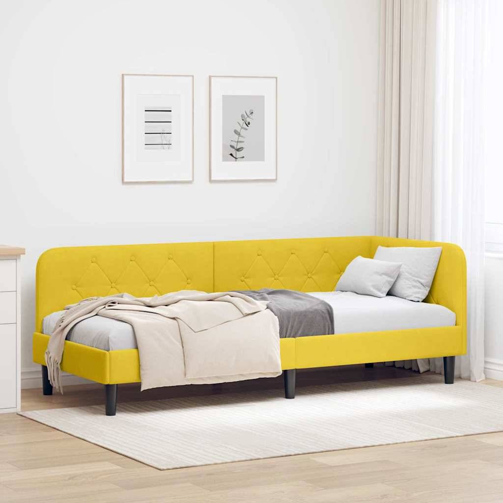 vidaXL Eckbettgestell Gelb 80 x 200 cm Samt