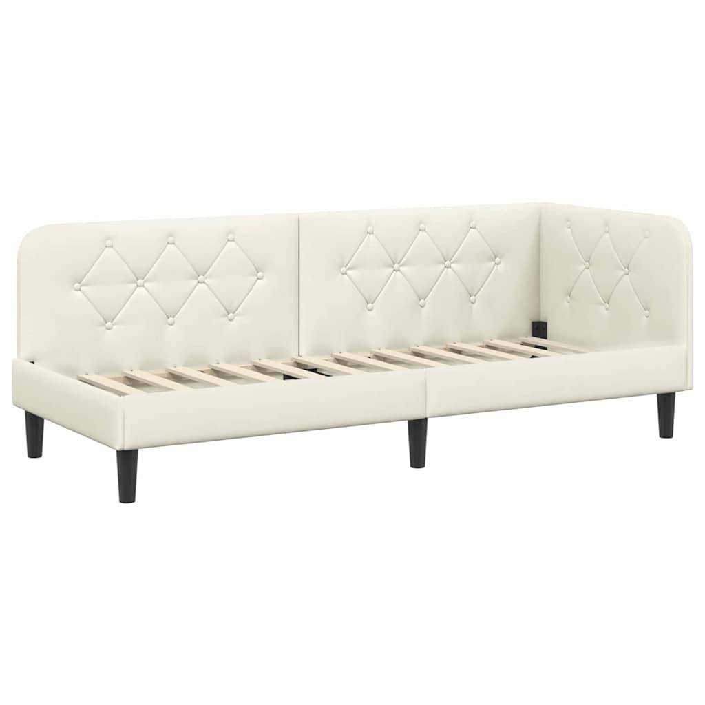 vidaXL Eckbettgestell Creme 80 x 200 cm Samt