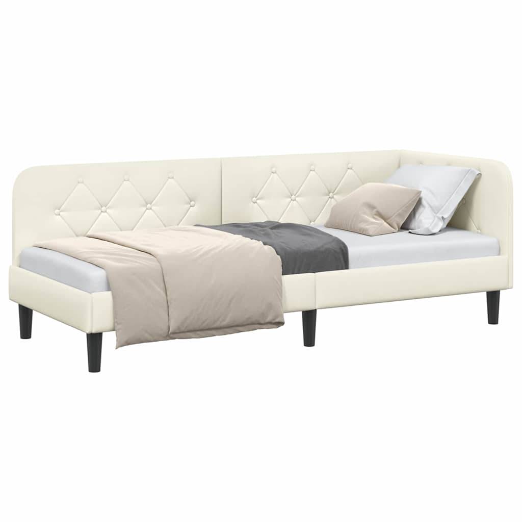 vidaXL Eckbettgestell Creme 80 x 200 cm Samt