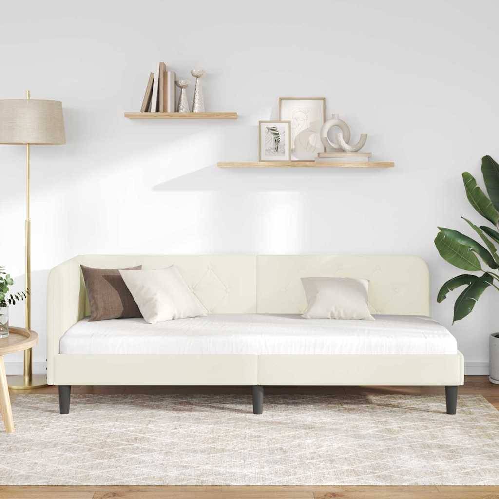 vidaXL Eckbettgestell Creme 80 x 200 cm Samt