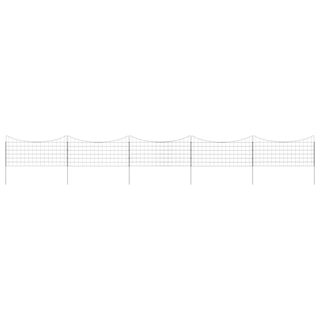 vidaXL Teichzaun Set 5 pcs Grün 100 x 50 cm Stahl