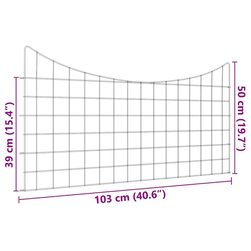 vidaXL Teichzaun Set 5 pcs Grün 100 x 50 cm Stahl