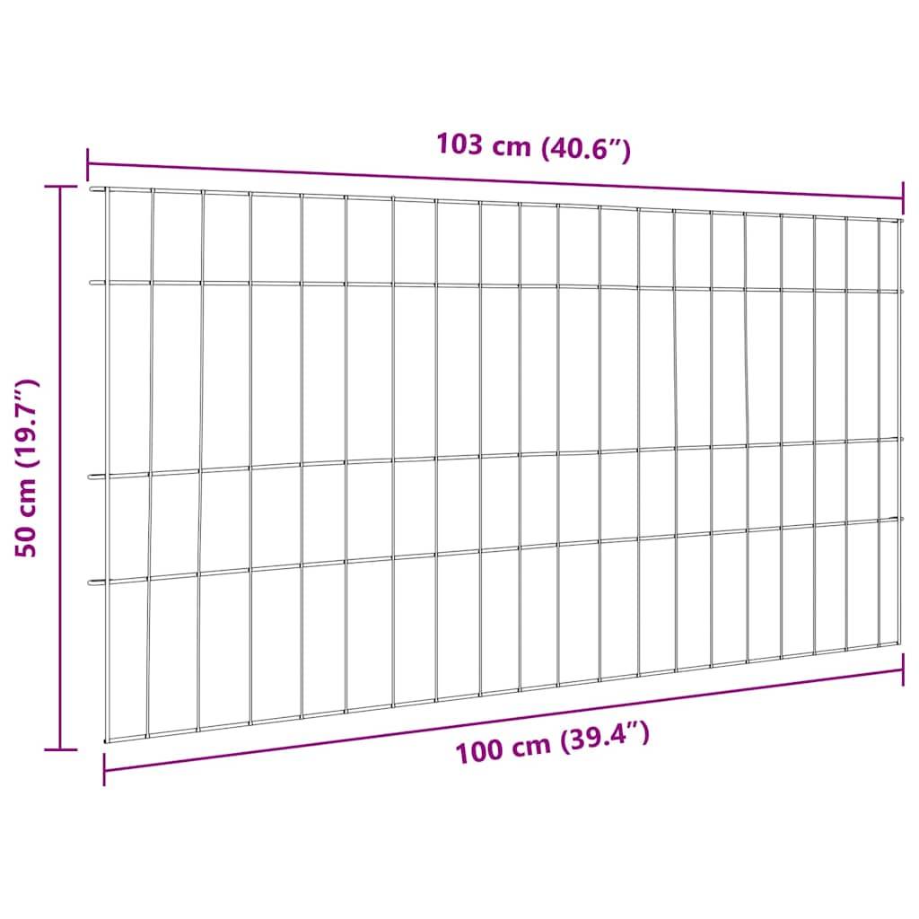 vidaXL Teichzaun Set 5 pcs Grün 100 x 50 cm Stahl