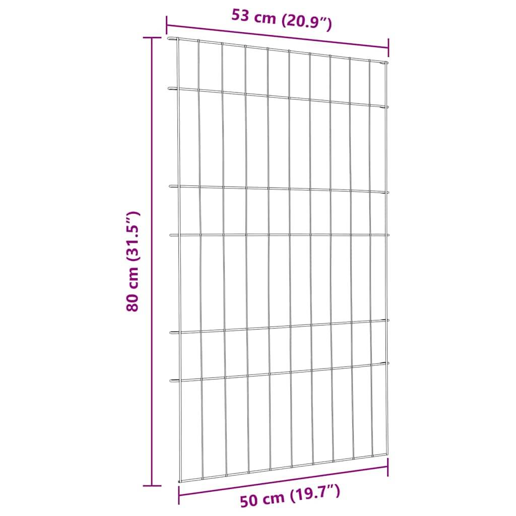 vidaXL Teichzaun Set 8 pcs Grün 50 x 80 cm Stahl