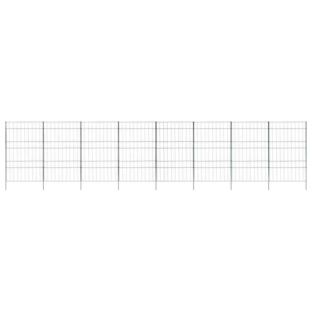 vidaXL Teichzaun Set 8 pcs Grün 50 x 80 cm Stahl