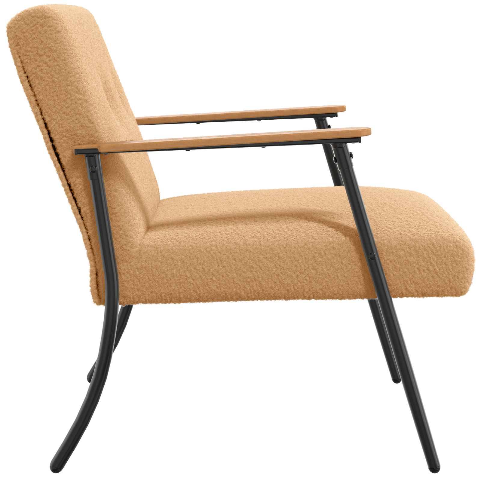 vidaXL Sessel Beige Lockiger wollähnlicher Stoff
