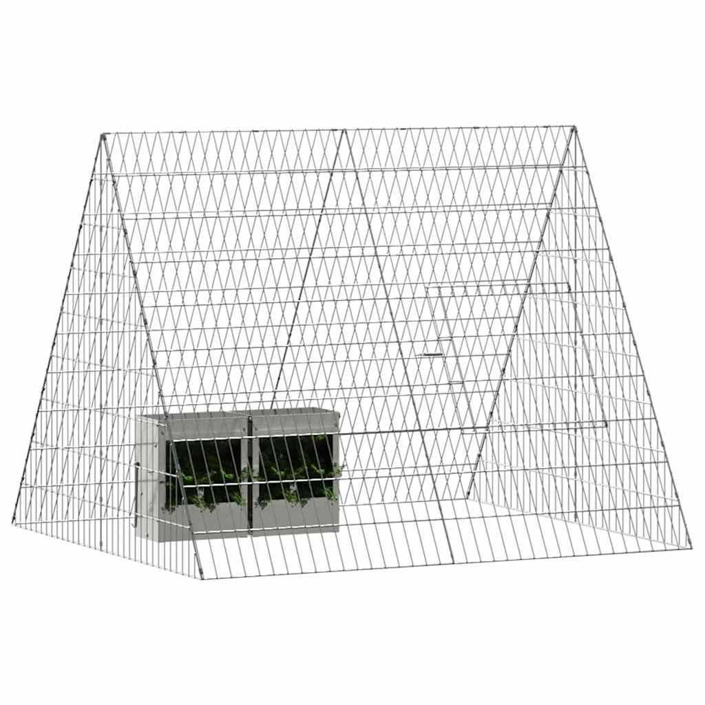 vidaXL Hasenkäfig Silber 110 x 100 x 85 cm Verzinkter Stahl
