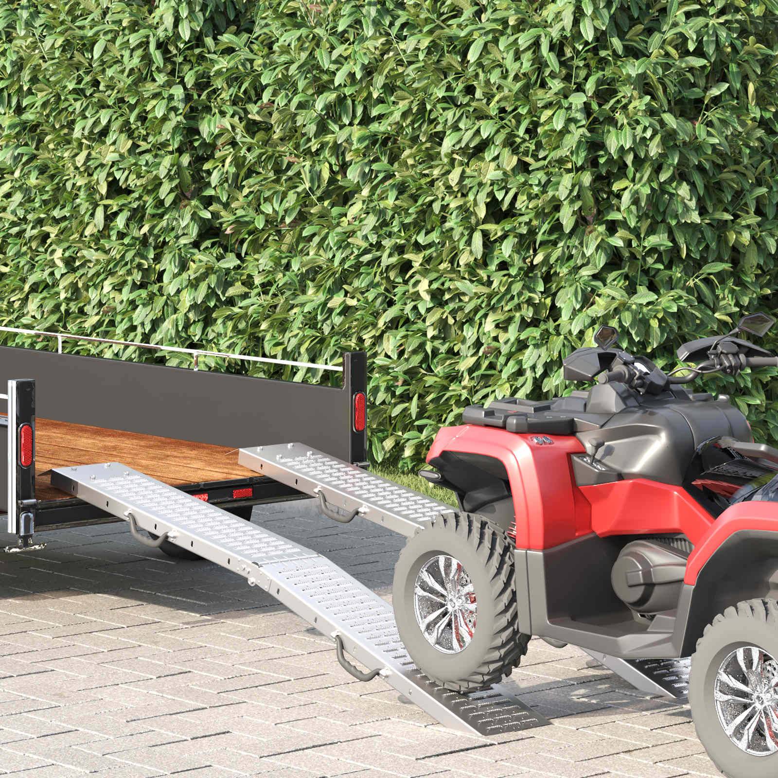 vidaXL Faltbare Rampe 200kg pro Rampe 2 Stk. Silber 186 x 23 x 4,5 cm