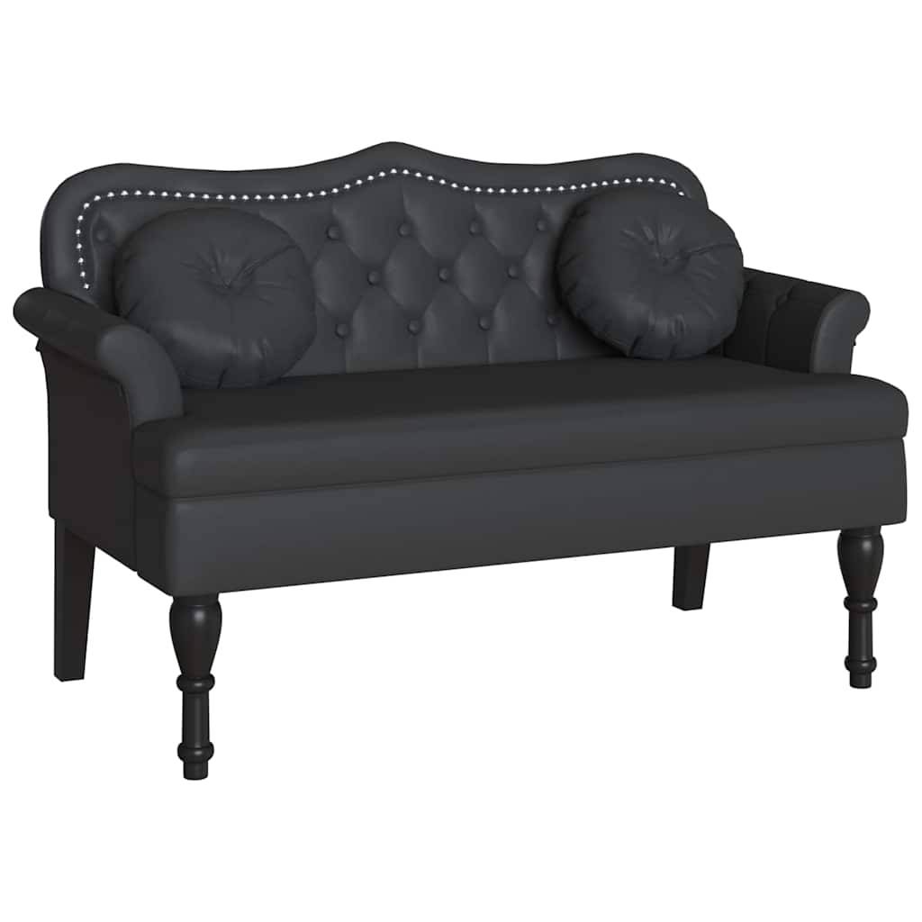 vidaXL Chesterfield Bank Schwarz 120,5 x 65 x 75 cm Kunstleder