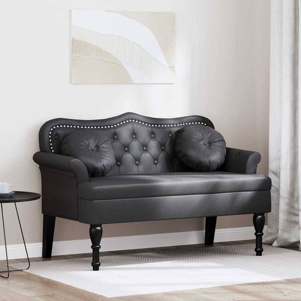 vidaXL Chesterfield Bank Schwarz 120,5 x 65 x 75 cm Kunstleder