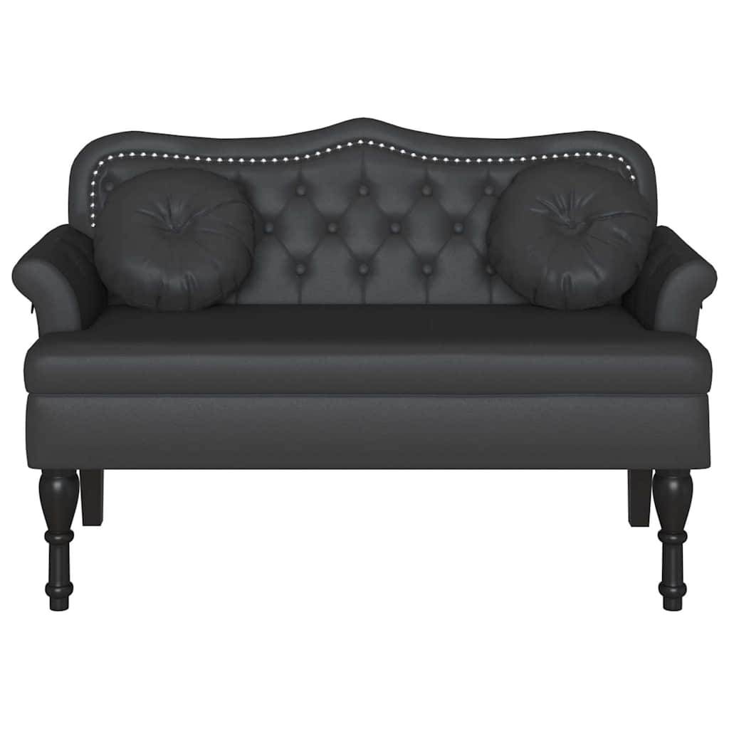 vidaXL Chesterfield Bank Schwarz 120,5 x 65 x 75 cm Kunstleder