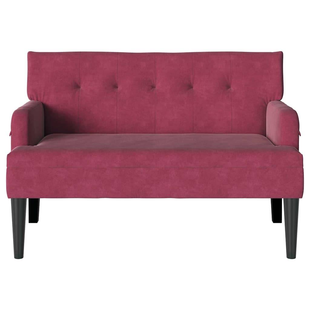 vidaXL Chesterfield Bank Weinrot 112 x 65,5 x 75 cm Samt