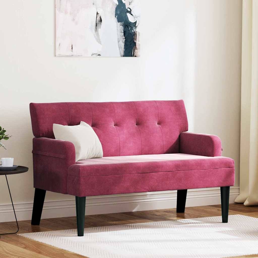 vidaXL Chesterfield Bank Weinrot 112 x 65,5 x 75 cm Samt
