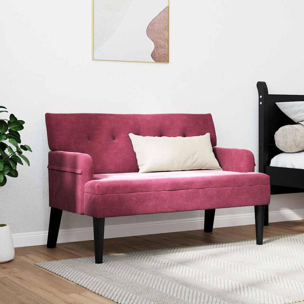 vidaXL Chesterfield Bank Weinrot 112 x 65,5 x 75 cm Samt