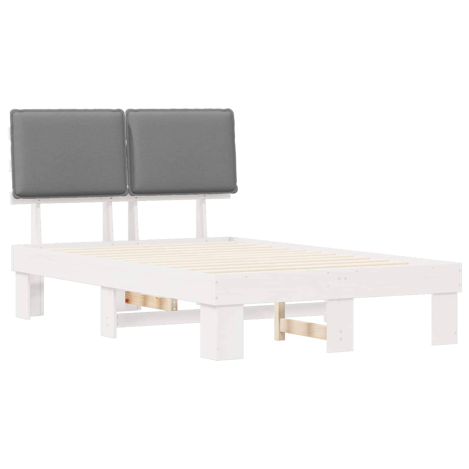 vidaXL Bettgestell mit gepolstertem Kopfteil Hellgrau 120 x 200 cm