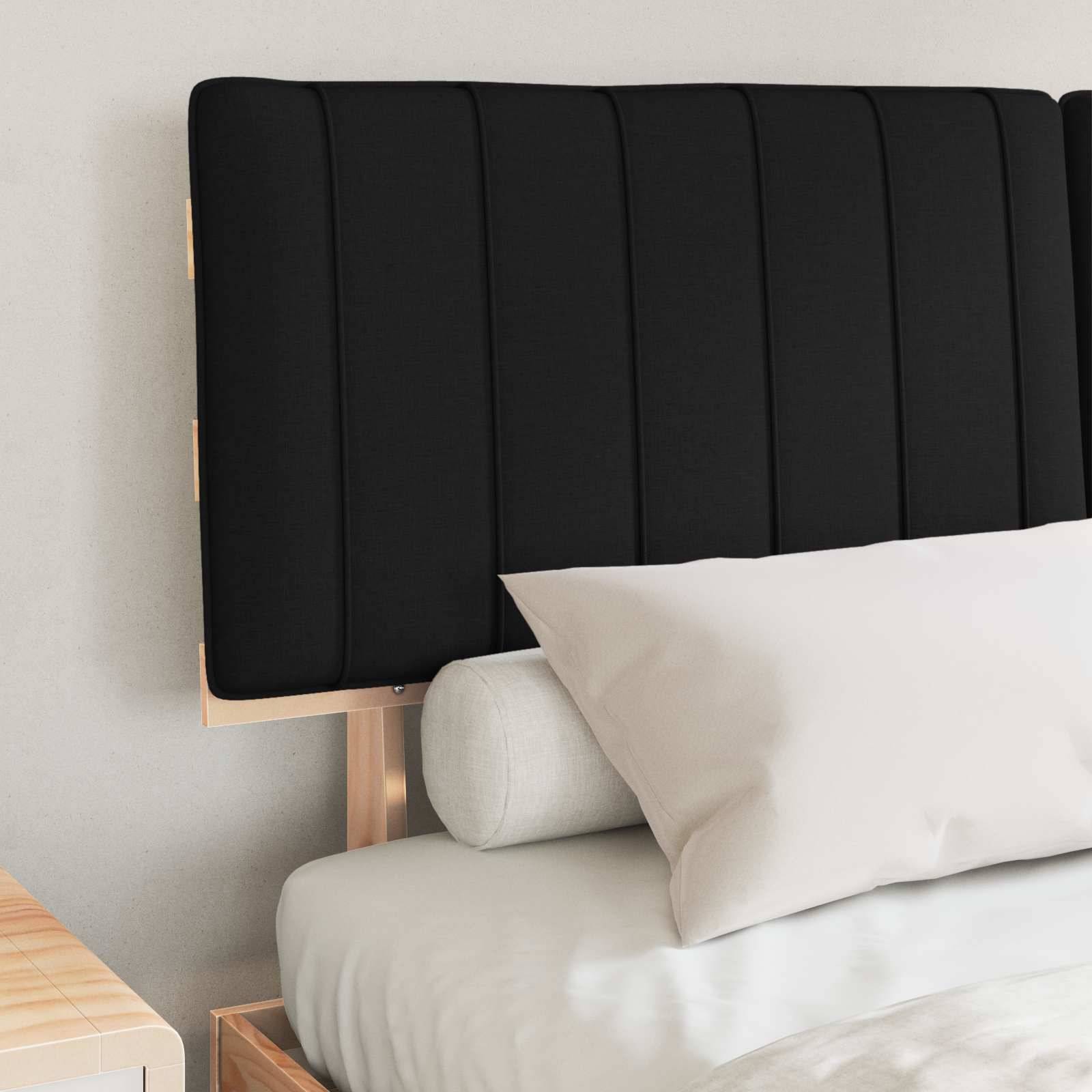 vidaXL Bettgestell mit gepolstertem Kopfteil Schwarz 160 x 200 cm