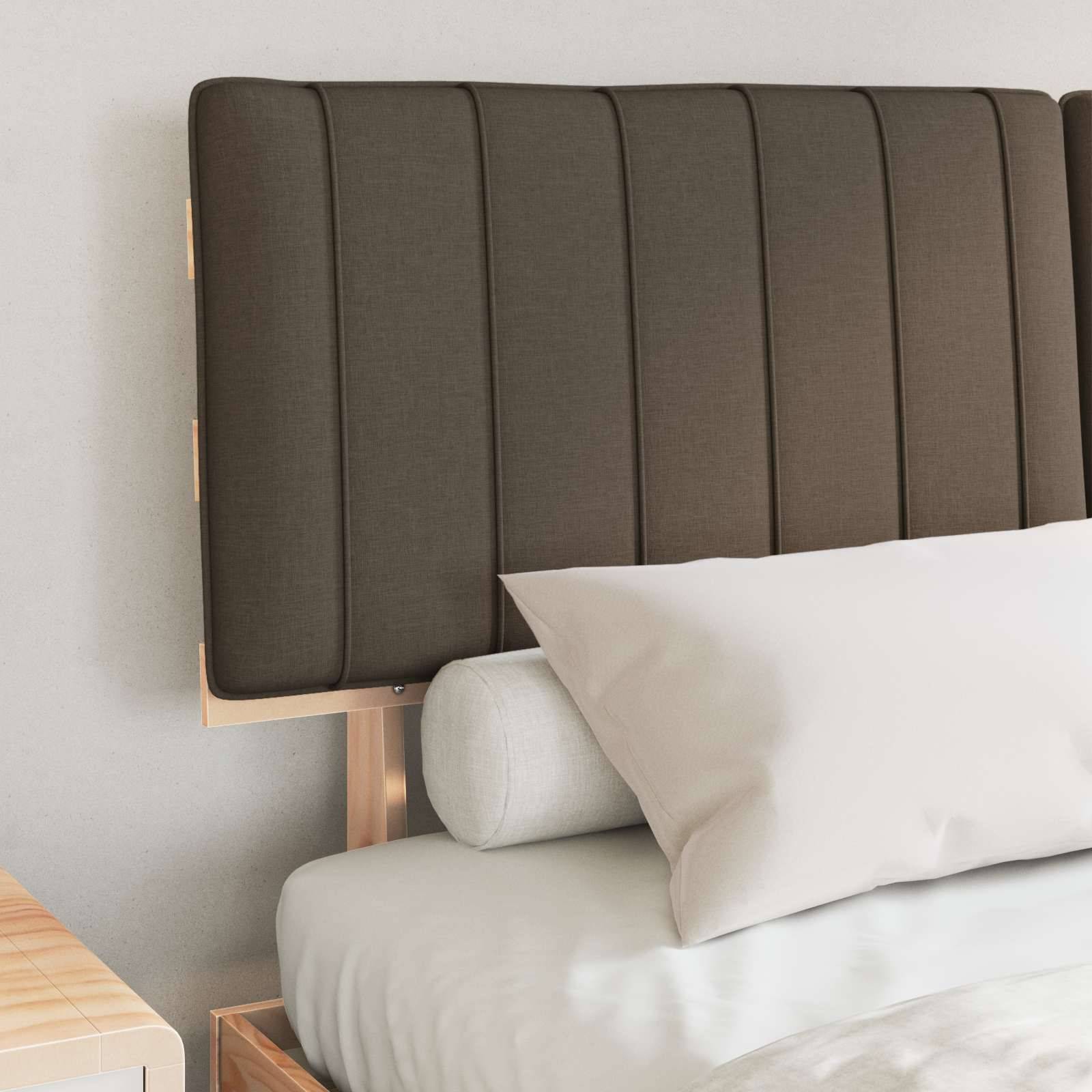 vidaXL Bettgestell mit gepolstertem Kopfteil Taupe 160 x 200 cm