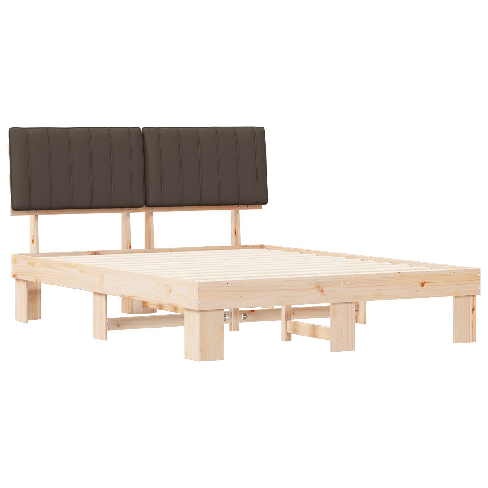 vidaXL Bettgestell mit gepolstertem Kopfteil Taupe 160 x 200 cm