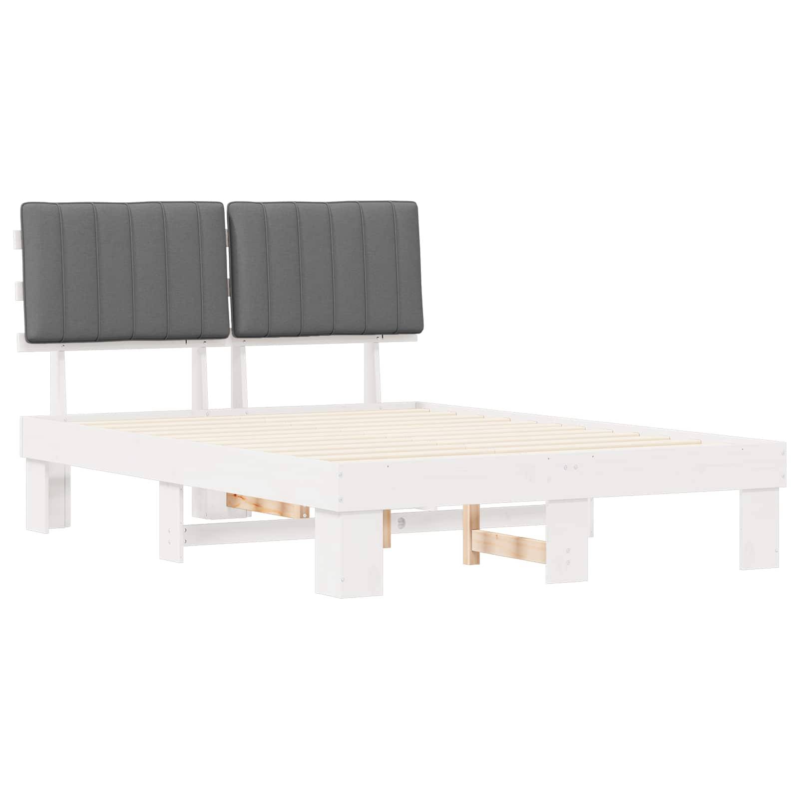 vidaXL Bettgestell mit gepolstertem Kopfteil Hellgrau 140 x 190 cm
