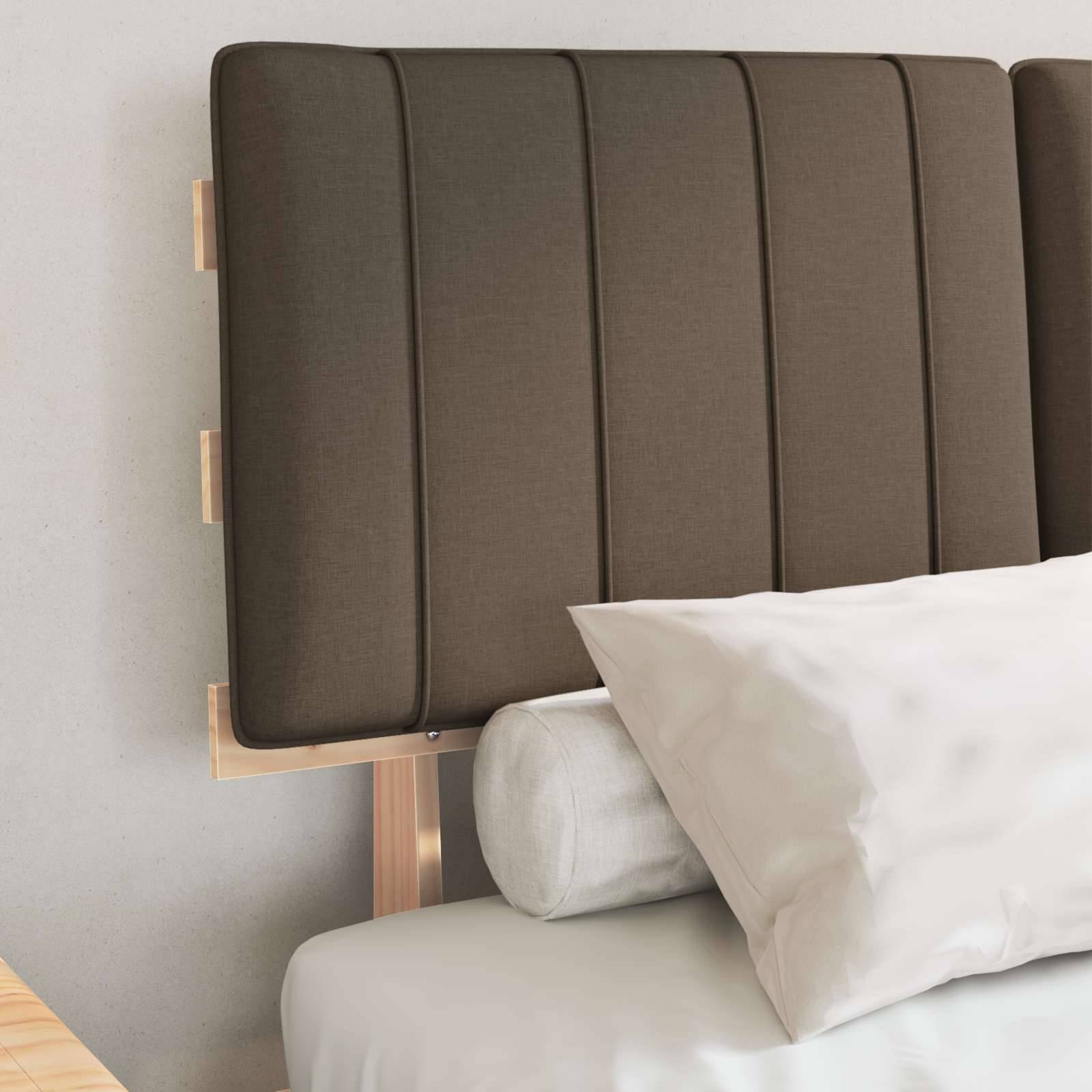 vidaXL Bettgestell mit gepolstertem Kopfteil Taupe 120 x 190 cm