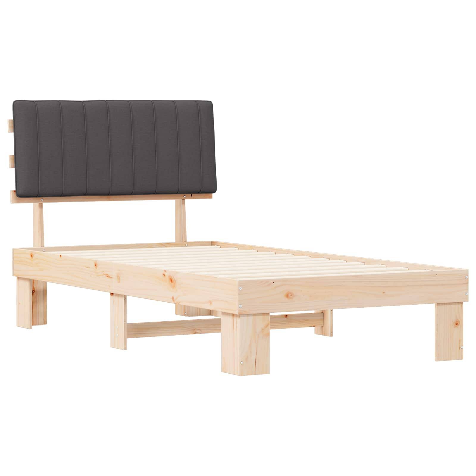 vidaXL Bettgestell mit gepolstertem Kopfteil Dunkelgrau 100 x 200 cm