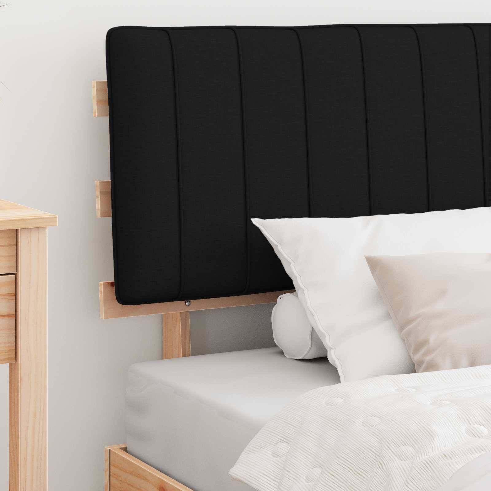 vidaXL Bettgestell mit gepolstertem Kopfteil Schwarz 100 x 200 cm