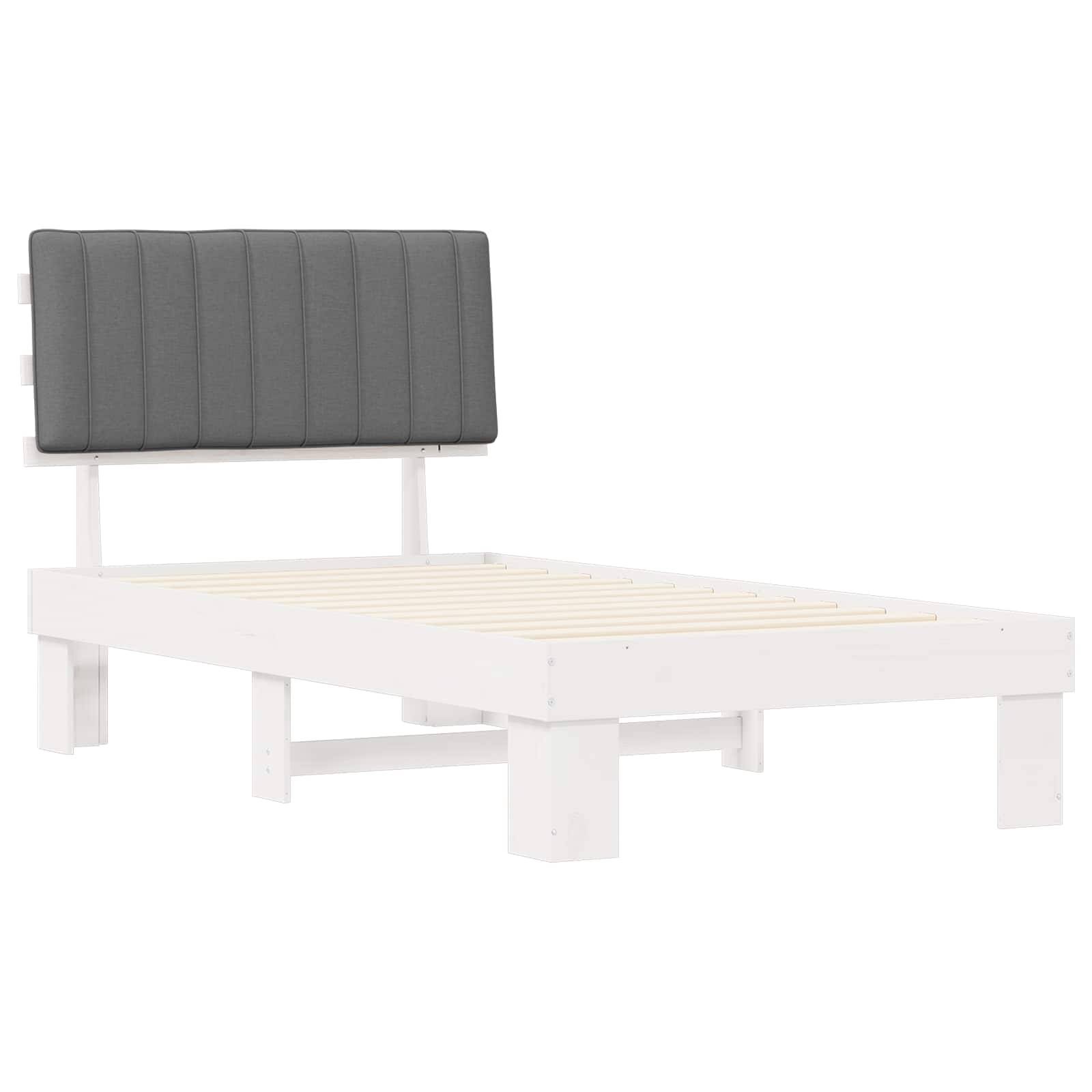vidaXL Bettgestell mit gepolstertem Kopfteil Hellgrau 100 x 200 cm