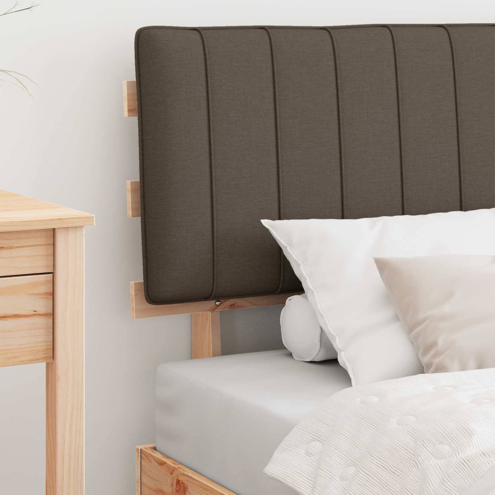 vidaXL Bettgestell mit gepolstertem Kopfteil Taupe 90 x 200 cm