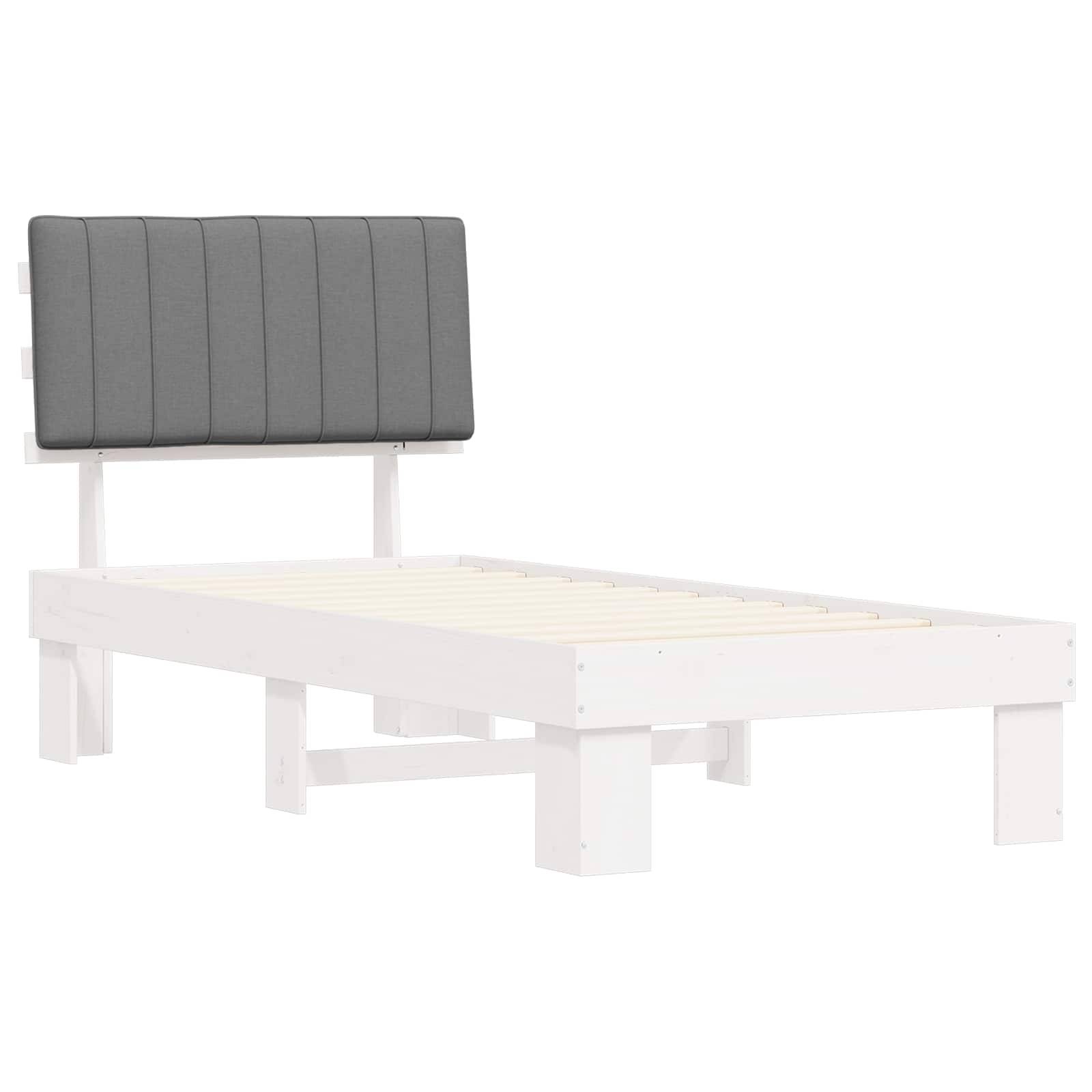 vidaXL Bettgestell mit gepolstertem Kopfteil Hellgrau 90 x 190 cm