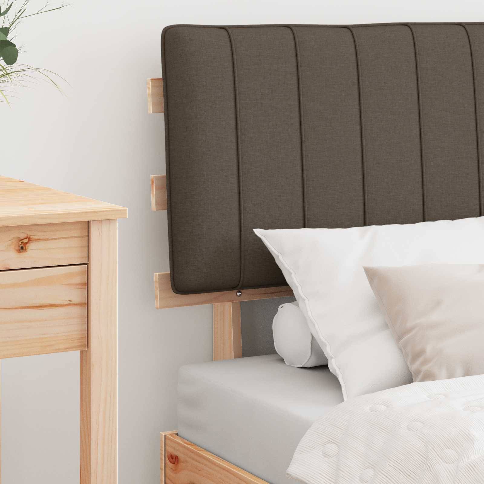 vidaXL Bettgestell mit gepolstertem Kopfteil Taupe 75 x 190 cm
