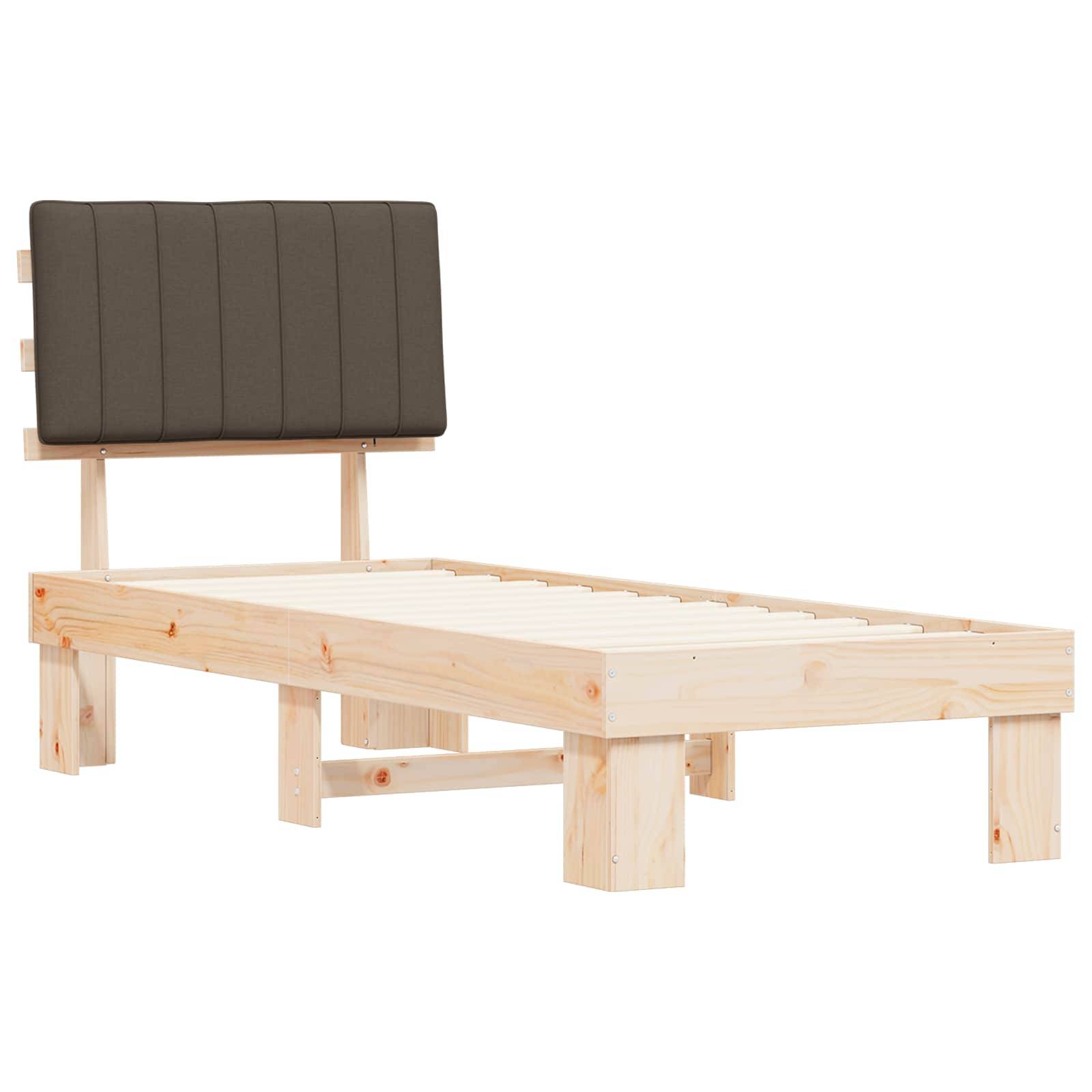 vidaXL Bettgestell mit gepolstertem Kopfteil Taupe 80 x 200 cm