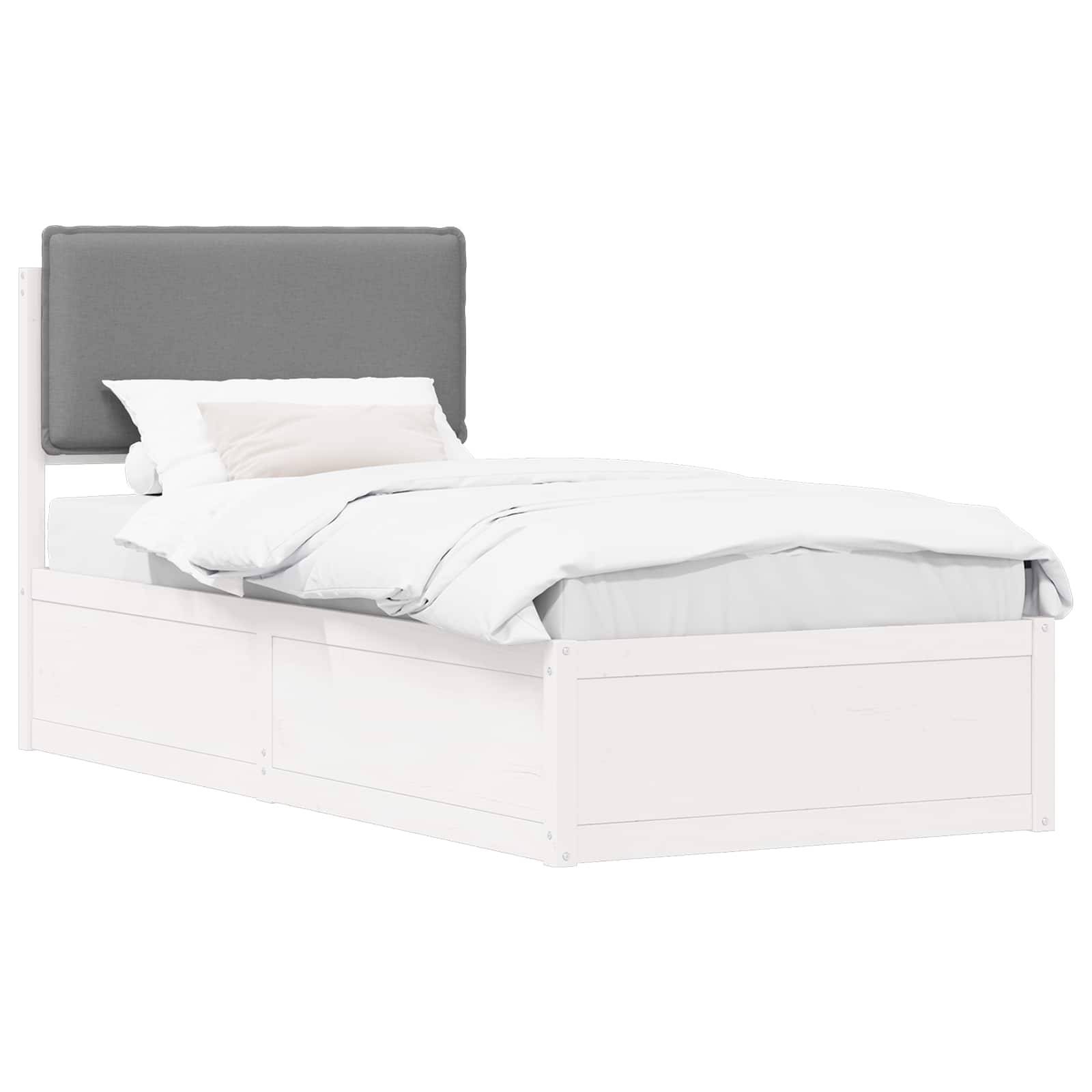 vidaXL Bettgestell mit gepolstertem Kopfteil Hellgrau 100 x 200 cm