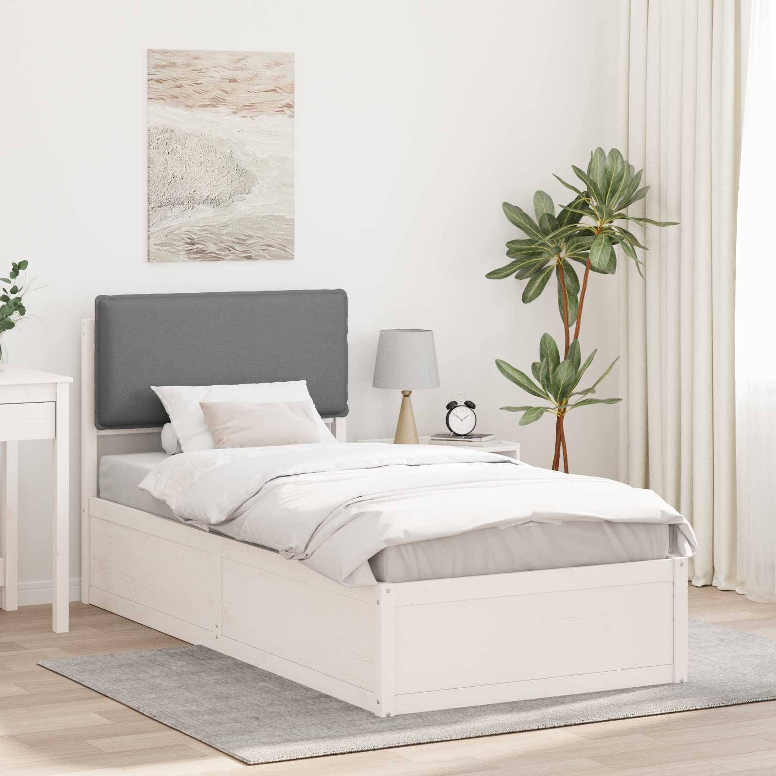 vidaXL Bettgestell mit gepolstertem Kopfteil Hellgrau 80 x 200 cm