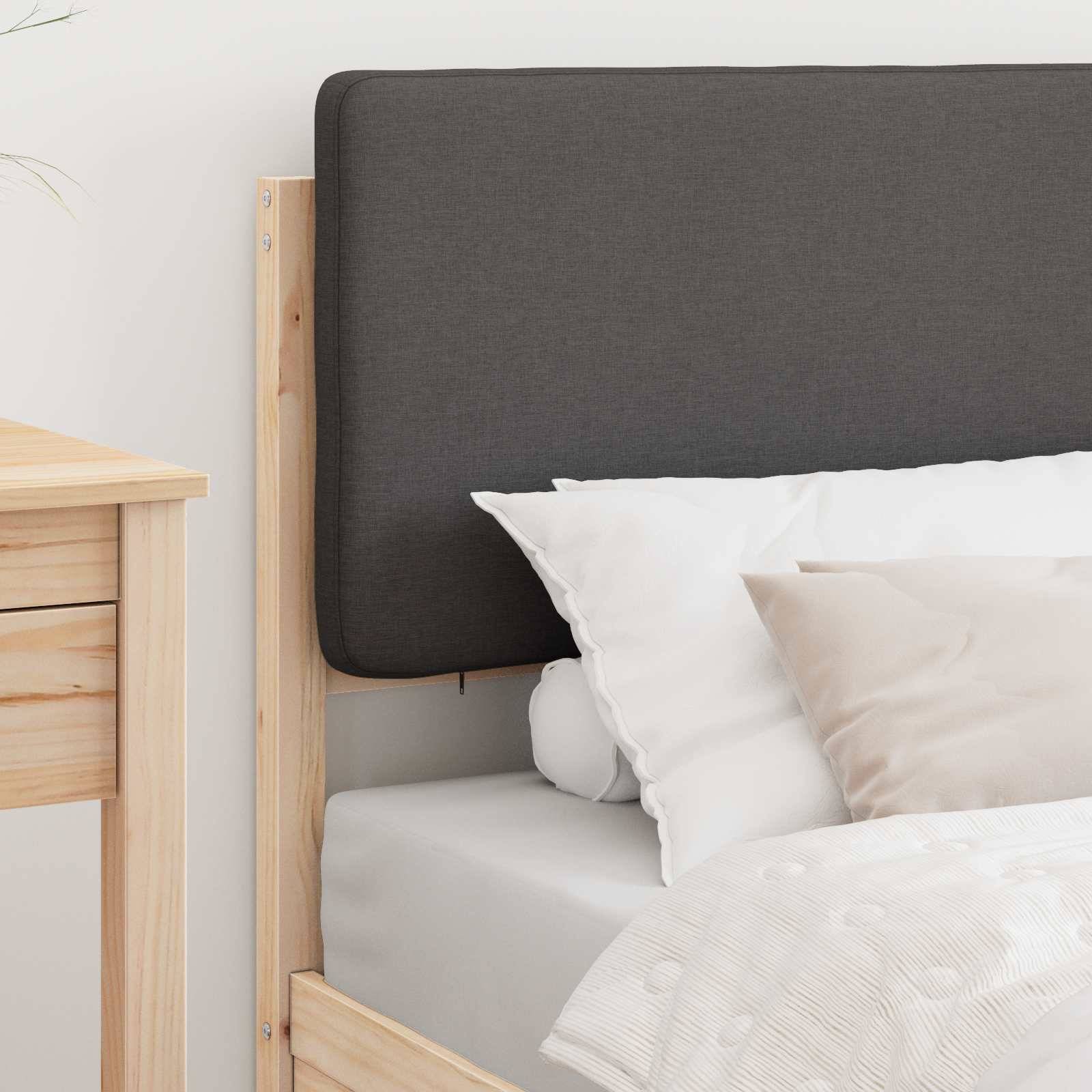 vidaXL Bettgestell mit gepolstertem Kopfteil Dunkelgrau 75 x 190 cm