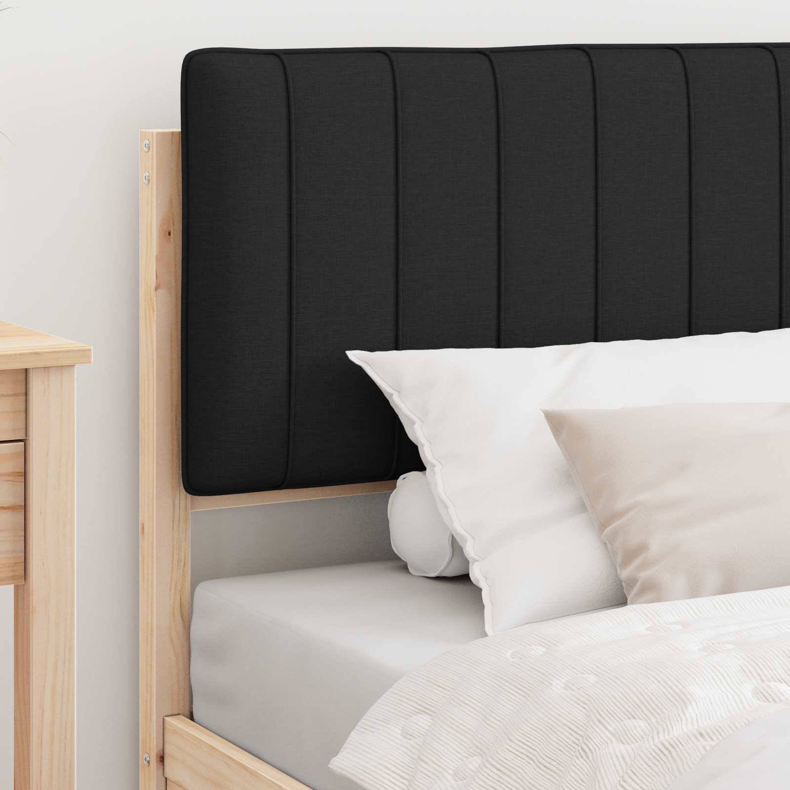 vidaXL Bettgestell mit gepolstertem Kopfteil Schwarz 100 x 200 cm