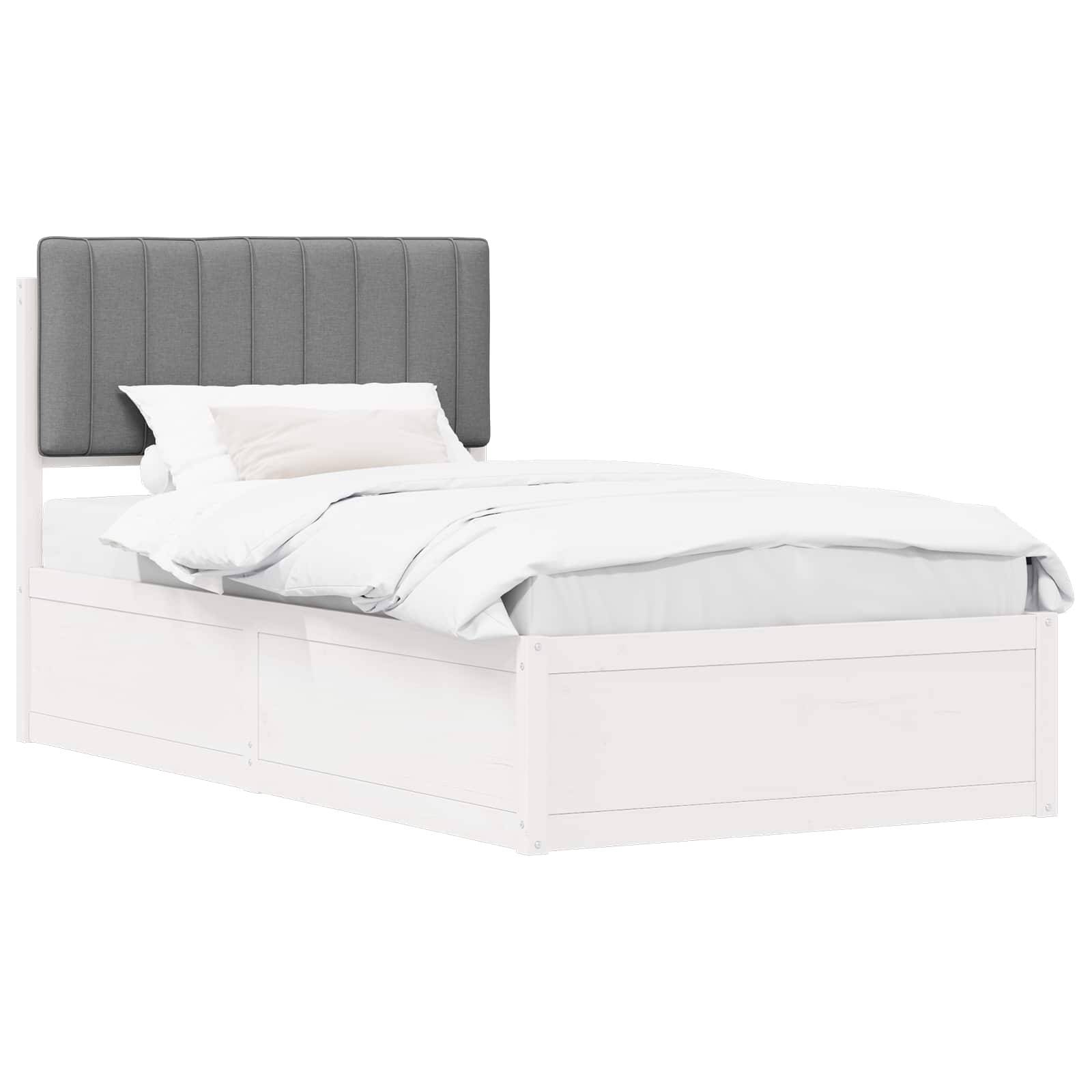 vidaXL Bettgestell mit gepolstertem Kopfteil Hellgrau 100 x 200 cm