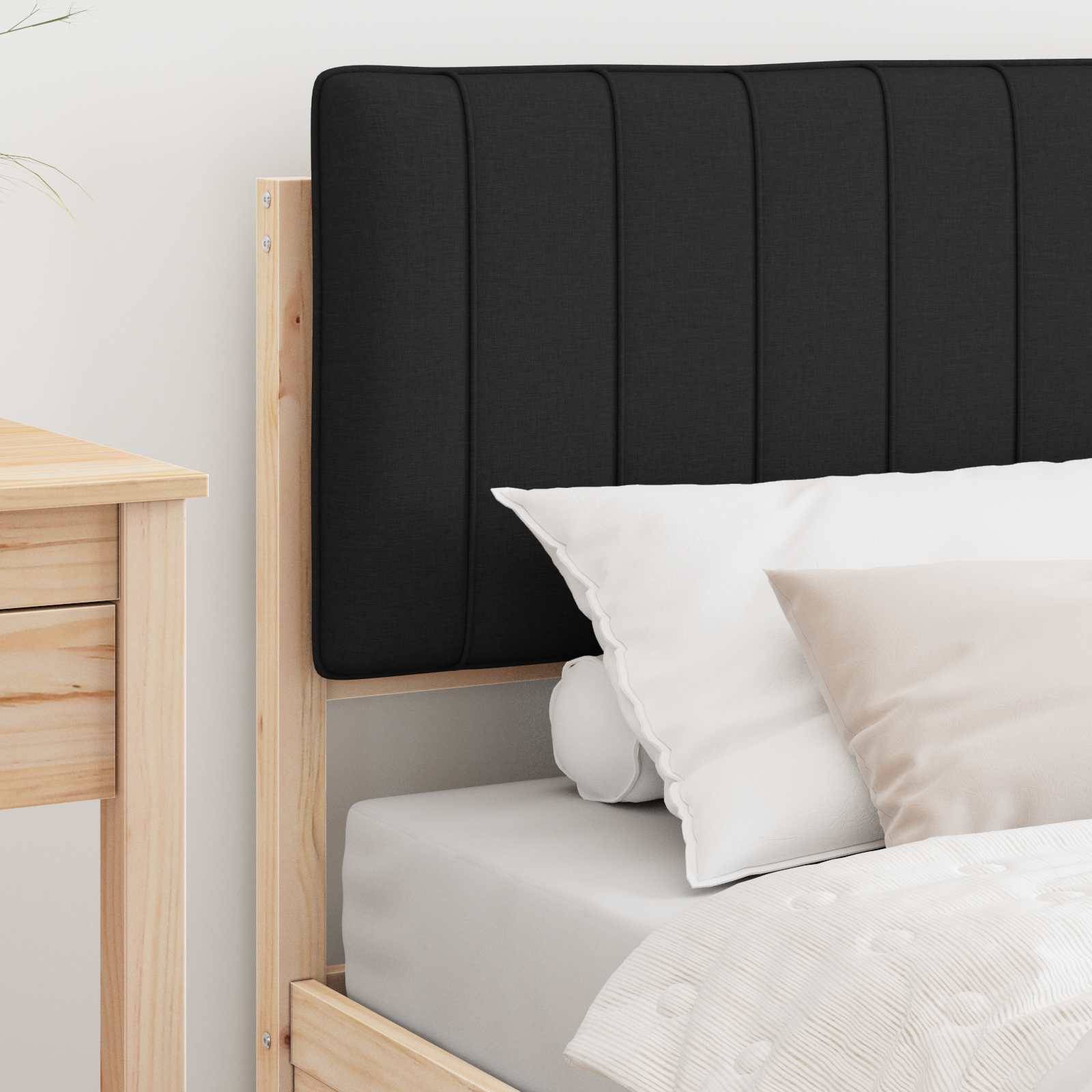 vidaXL Bettgestell mit gepolstertem Kopfteil Schwarz 90 x 200 cm