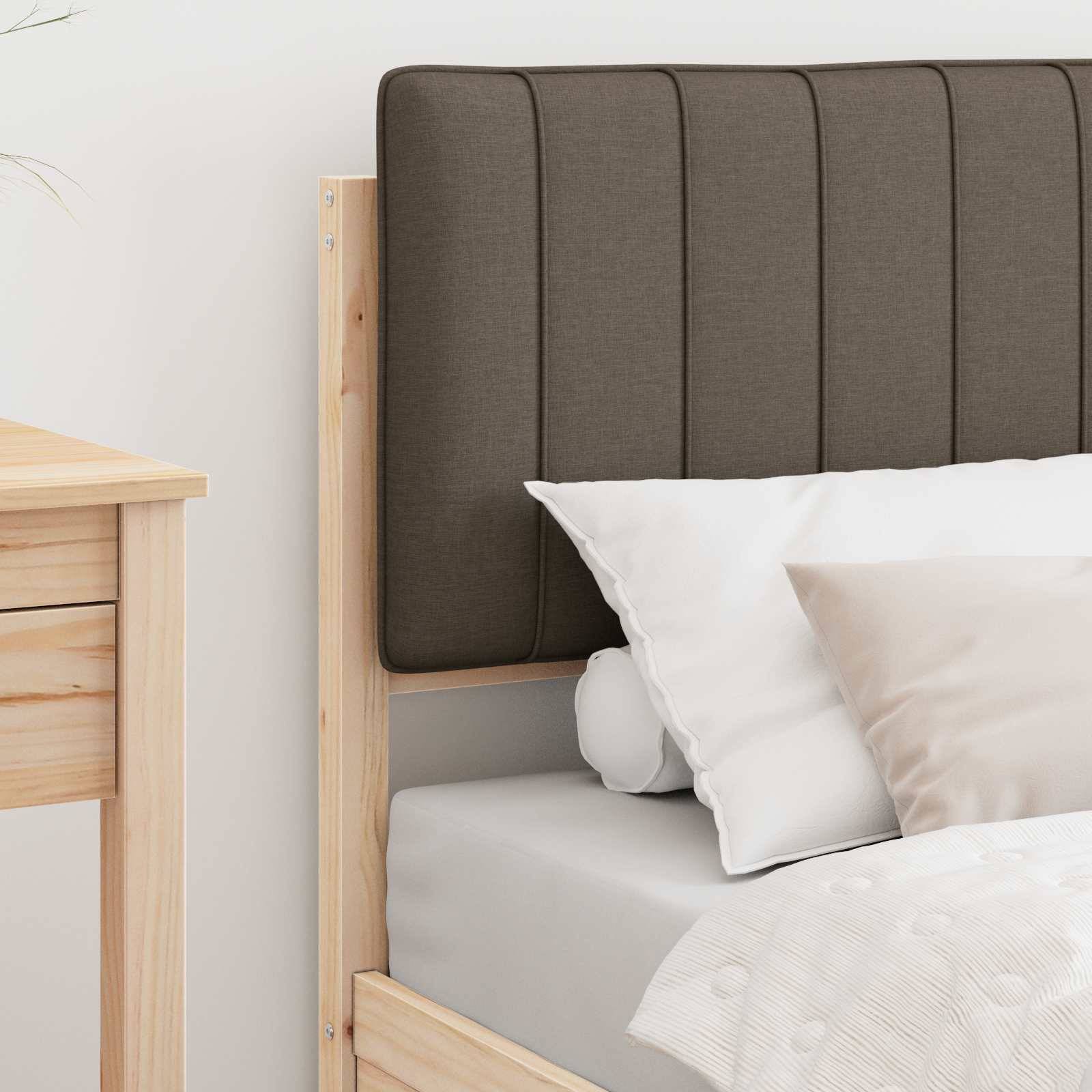 vidaXL Bettgestell mit gepolstertem Kopfteil Taupe 80 x 200 cm
