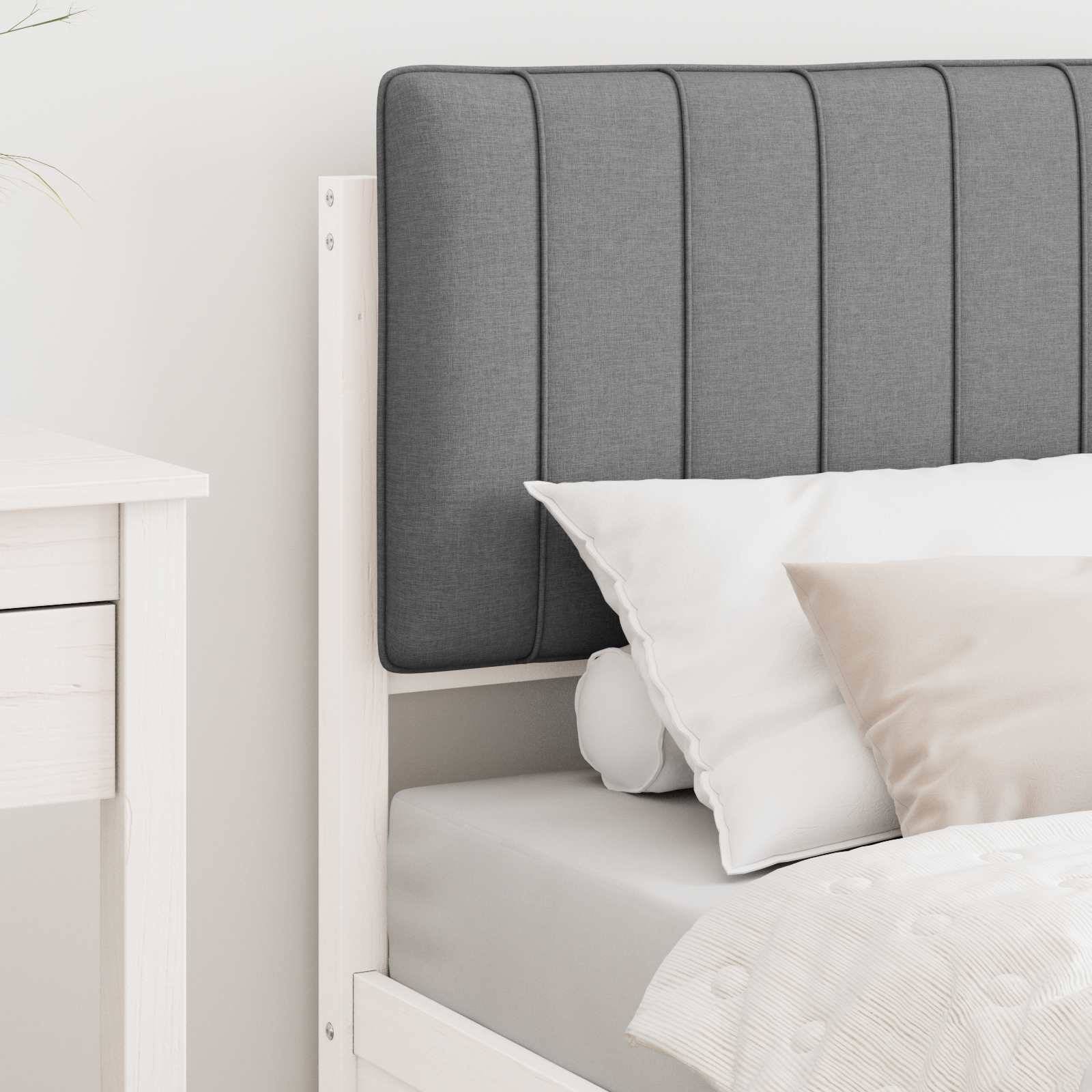 vidaXL Bettgestell mit gepolstertem Kopfteil Hellgrau 80 x 200 cm